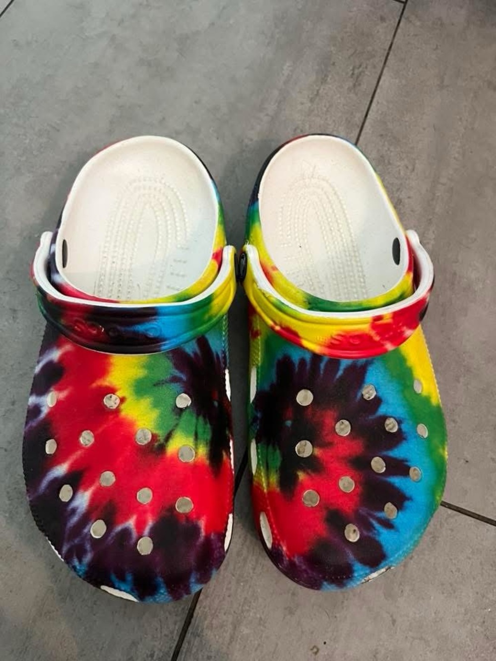 Like new, Tie-dye Crocs